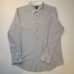 John Varvatos Luxe Slim Striped Velvet Dot Button Up Shirt